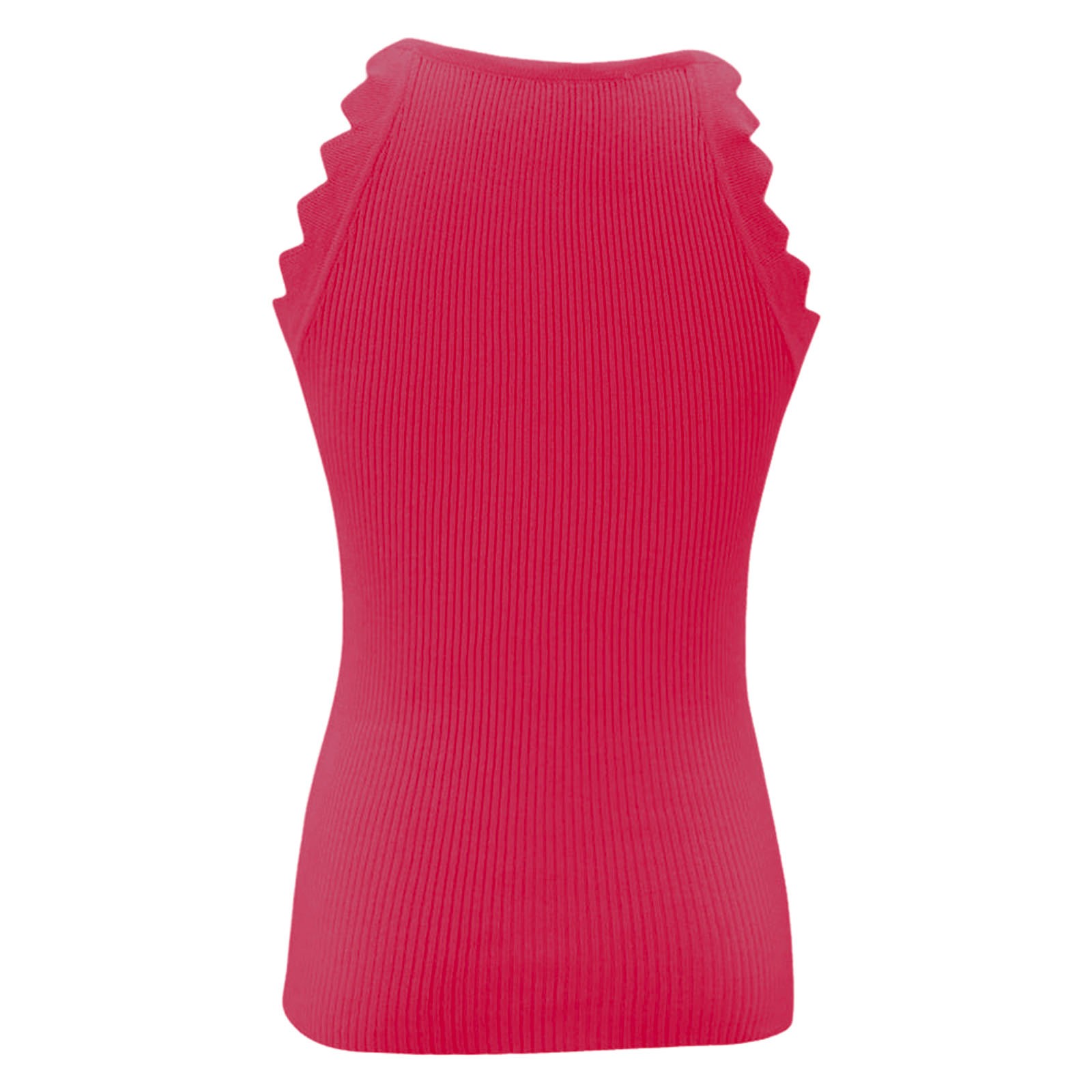 thumbnail image 4 of Top de verano sin mangas de punto para mujer - Camiseta holgada de color liso, 4 of 8